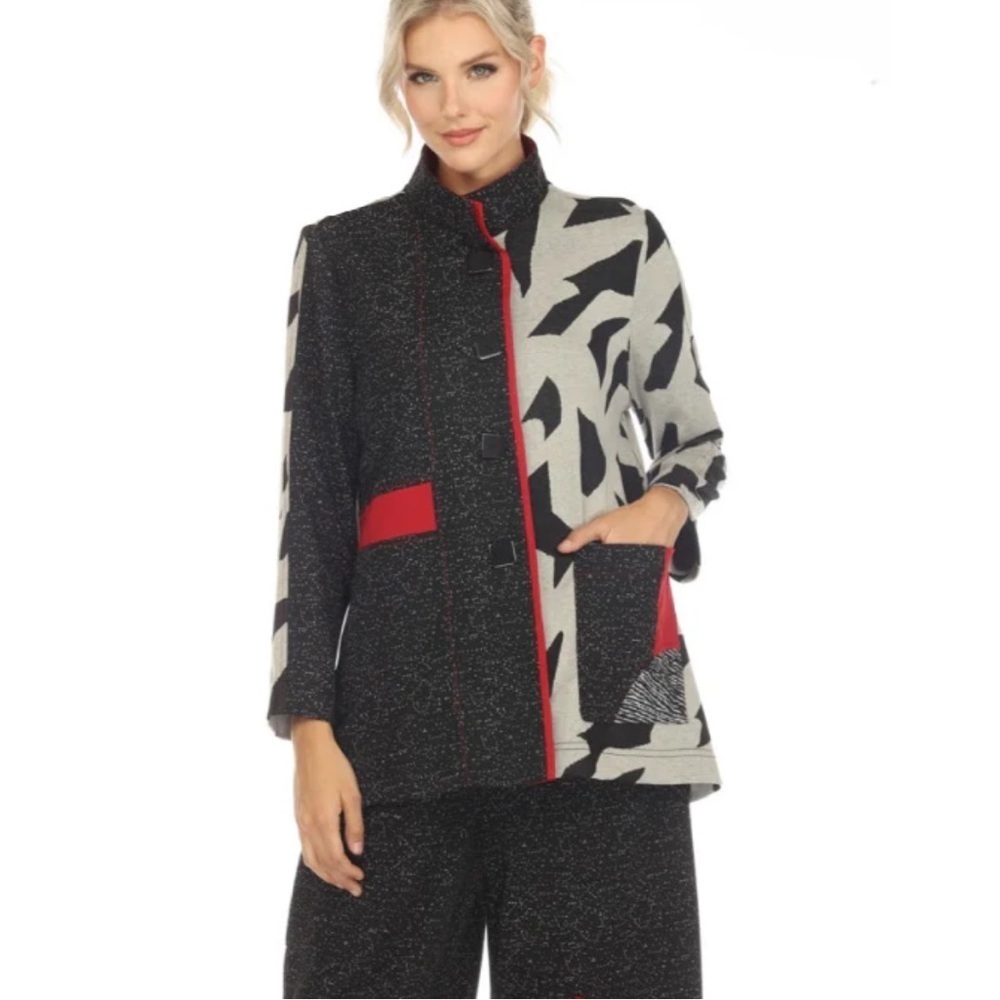 Moonlight by Y&S Fashion Colorblock Animal-Print Pocket Jacket XXL NEW
